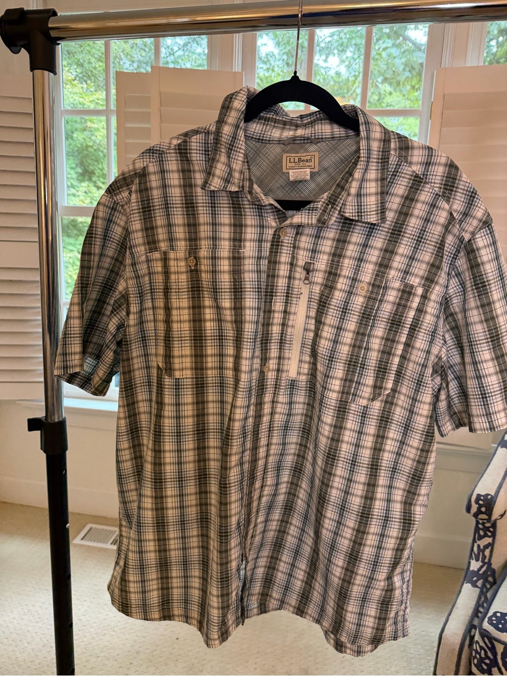 L.L. Bean Men’s Short-Sleeve Plaid Button-Down Shirt -Xl